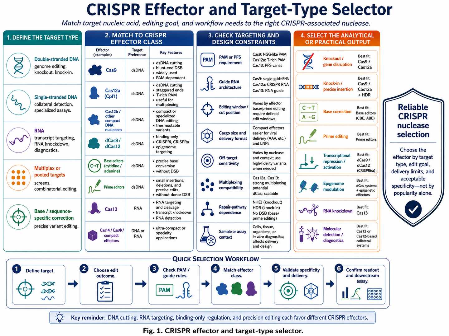 CRISPR effector and target-type selector