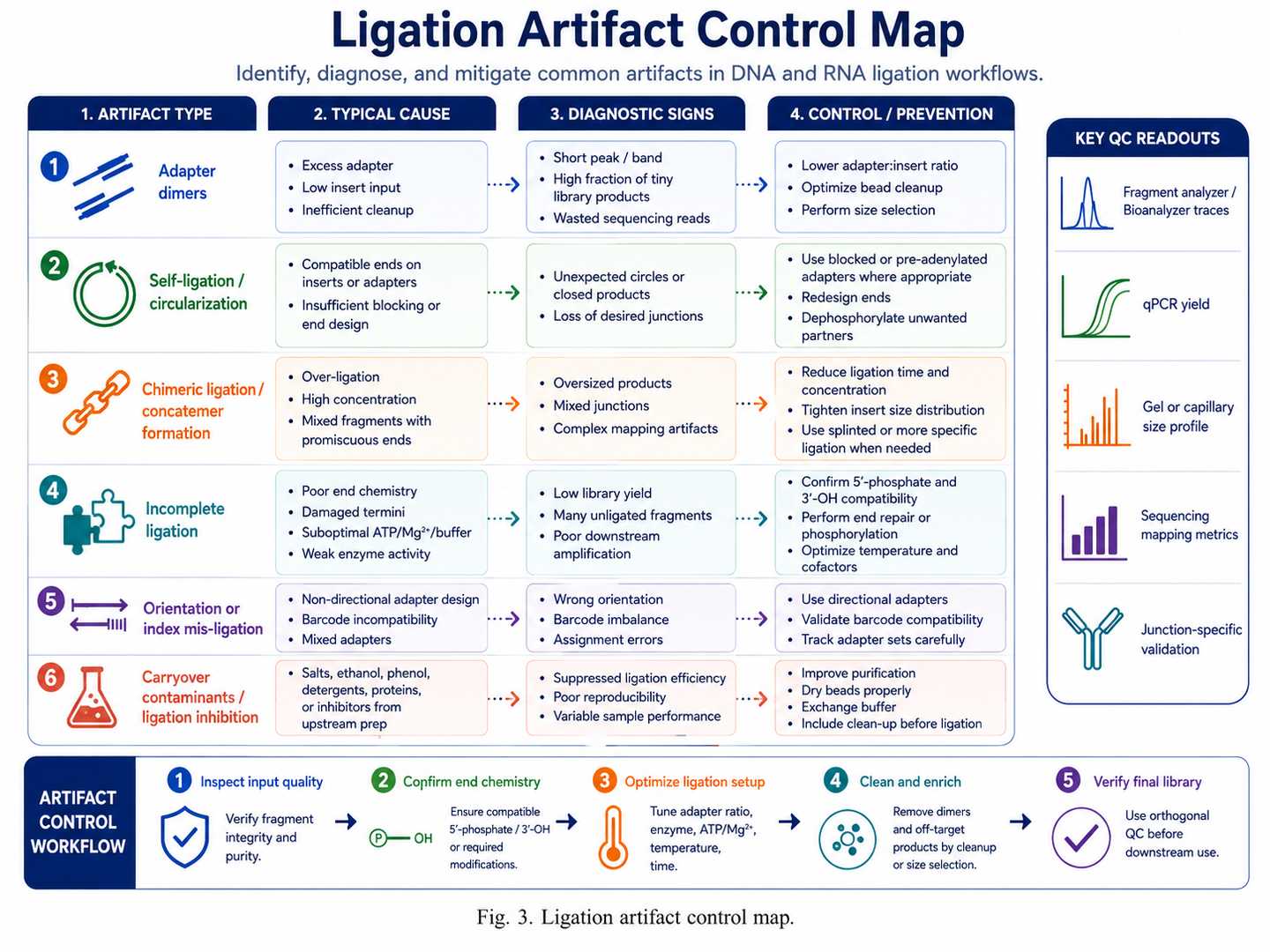 Ligation artifact control map